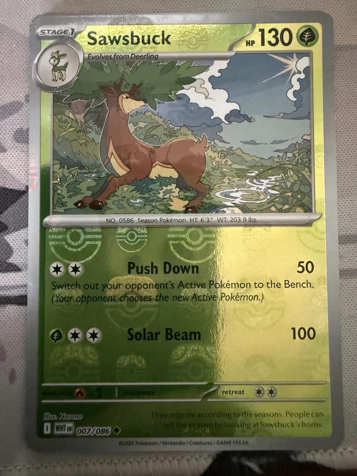 White Flare Sawsbuck [Master-Ball] Pokémon card